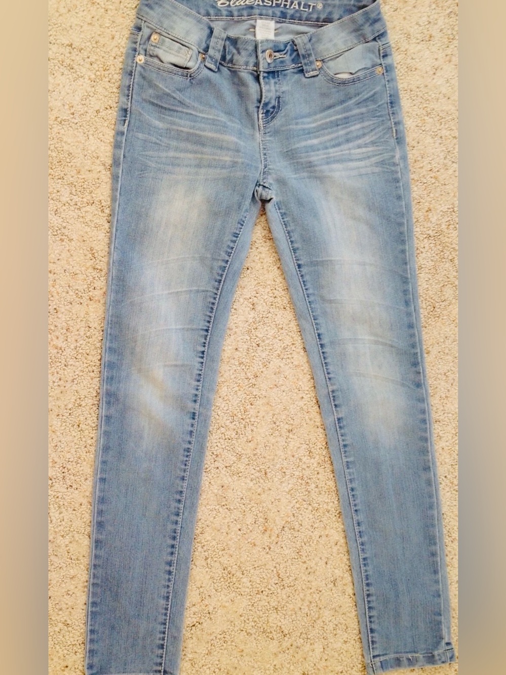 Blue Asphalt Jeans Womens Size 0 25x28” Stretch Low Rise Skinny Blue Preowned